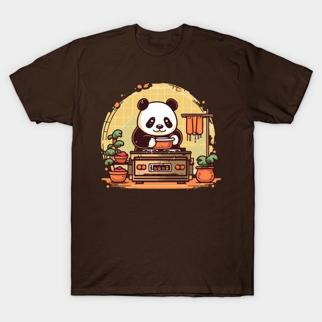 Cute chef panda bear T-Shirt by javierparra